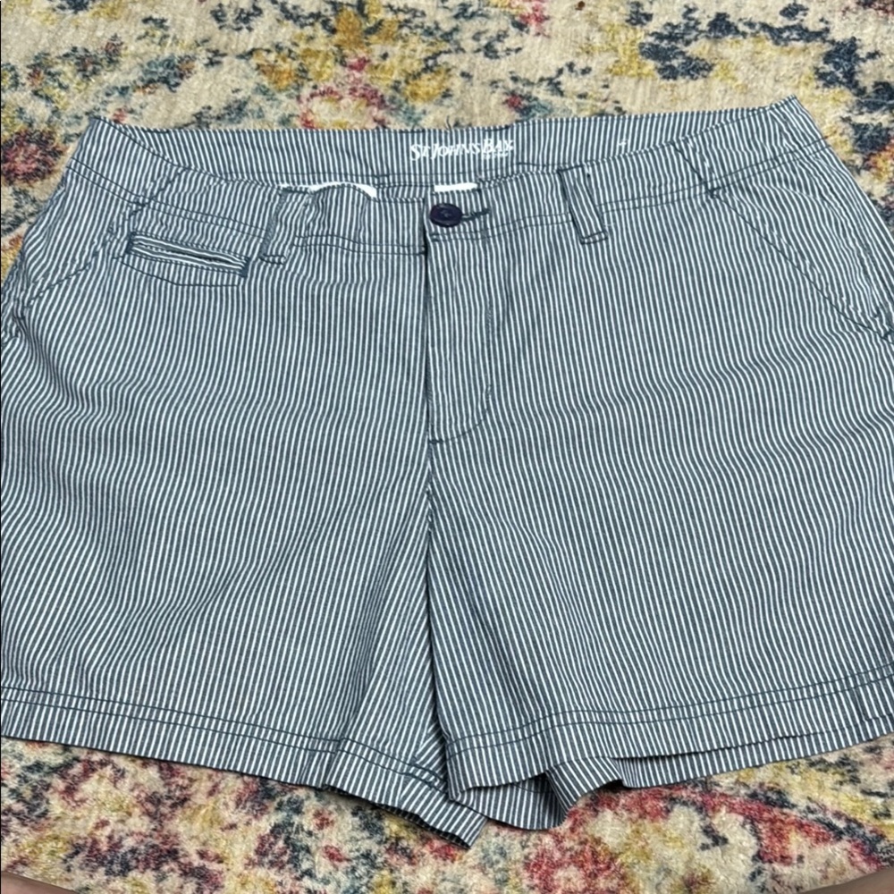 St. John's Bay Blue and White Striped Women's Bermuda Shorts